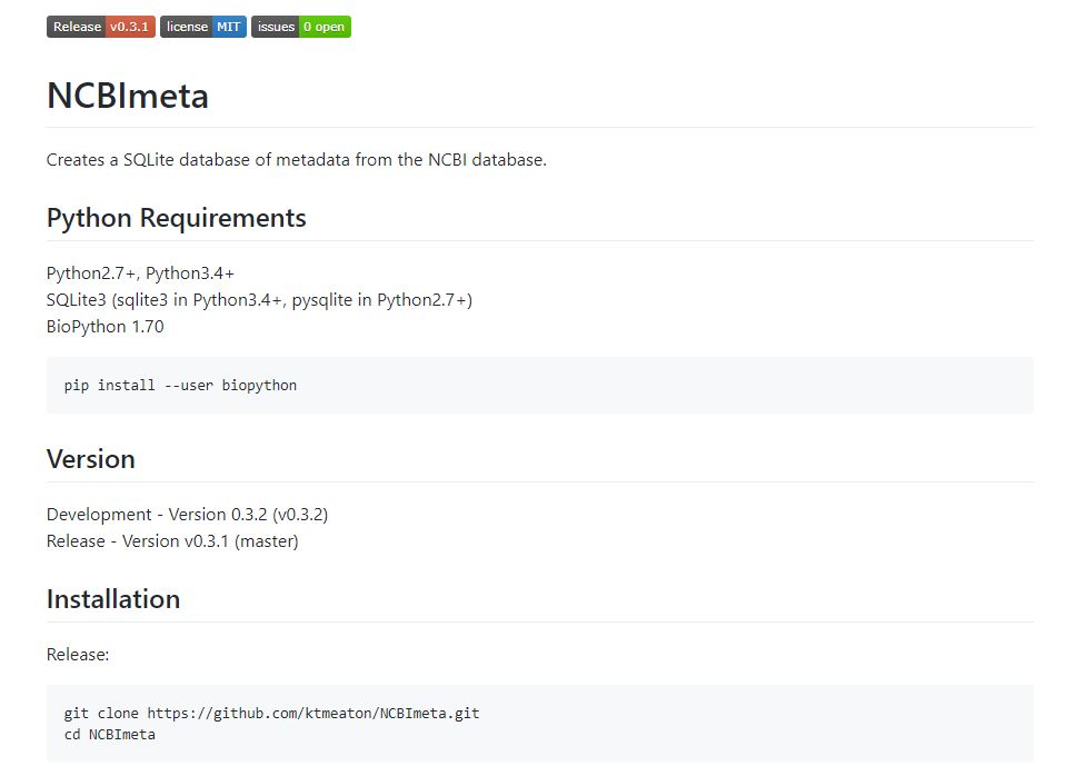 Screenshot of GitHub page housing Eaton's data