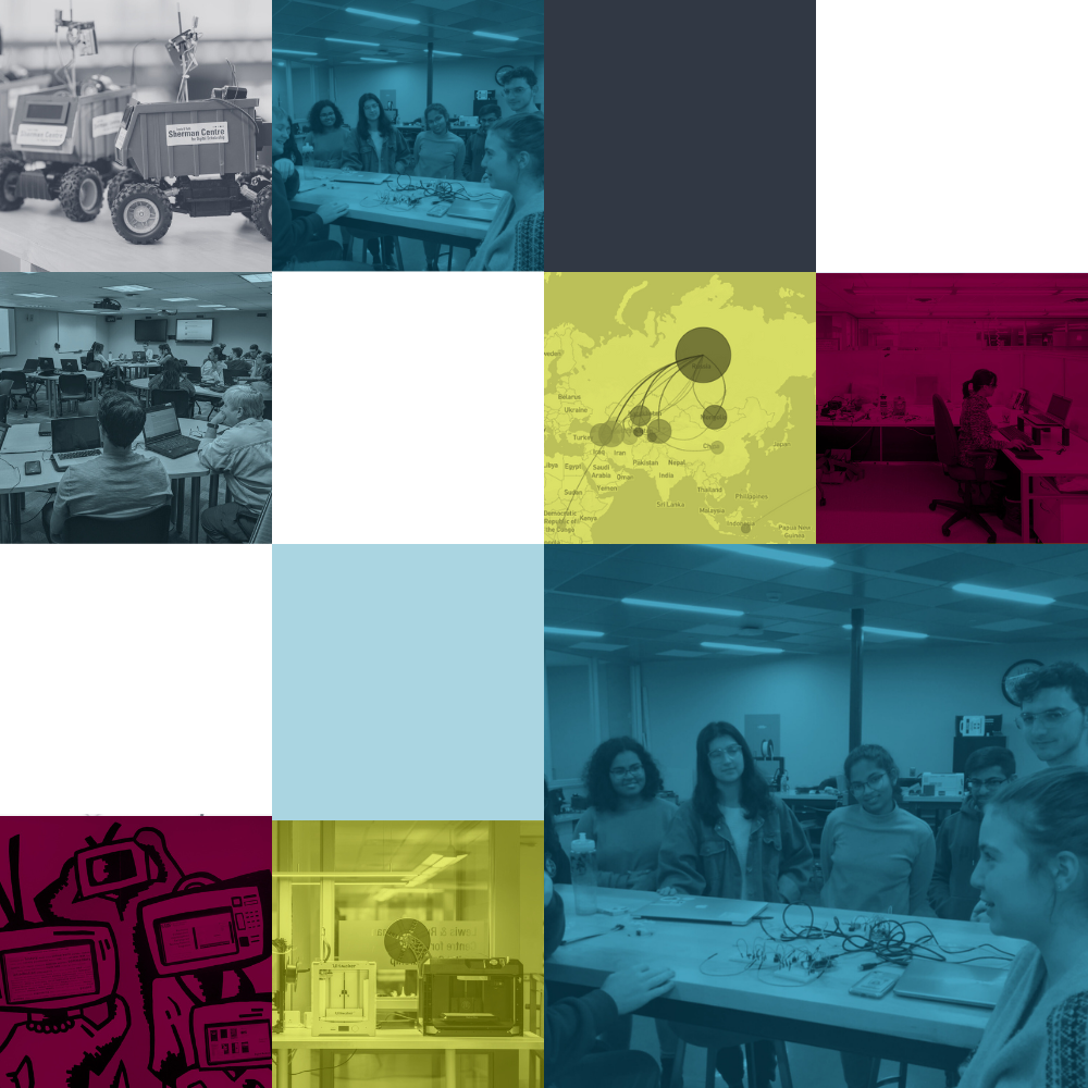 Square tiled images of activities at SCDS