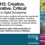 HUM2DH3: Creative, Collaborative, Critical – Approaches to Digital Scholarship