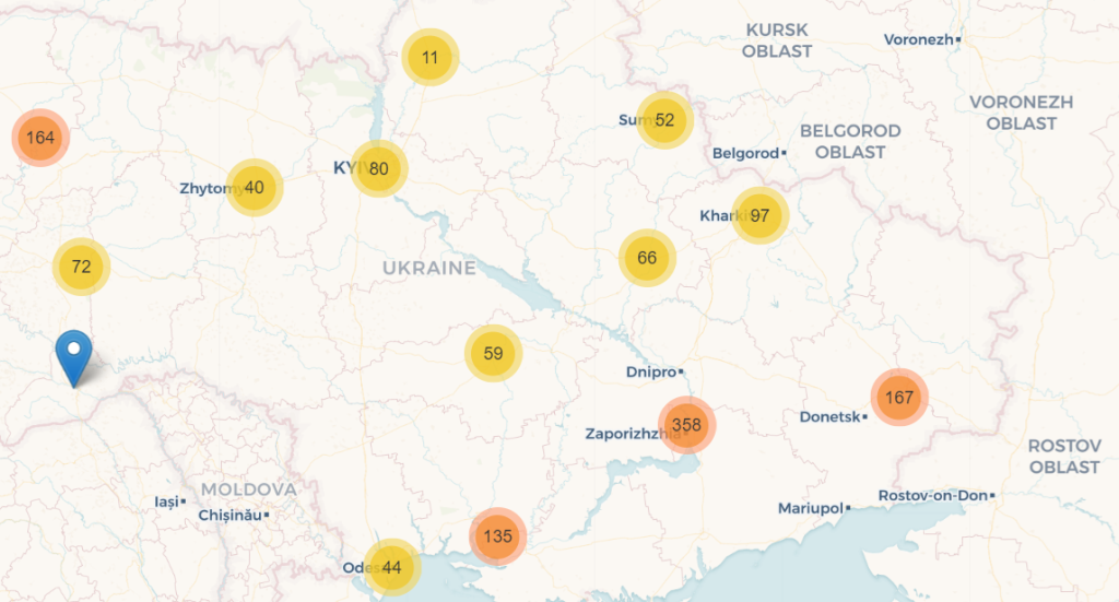 screenshot of map from Narrative of War