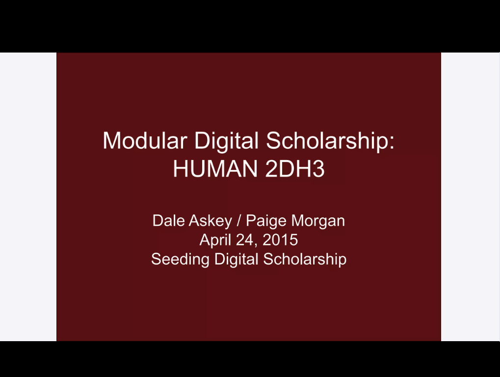 Modular Digital Scholarship Presentation Slide