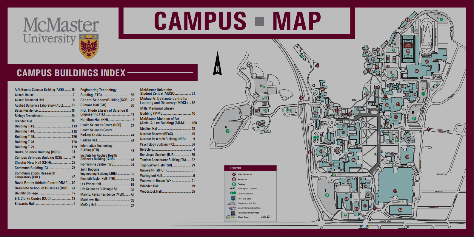 Map of McMaster campus