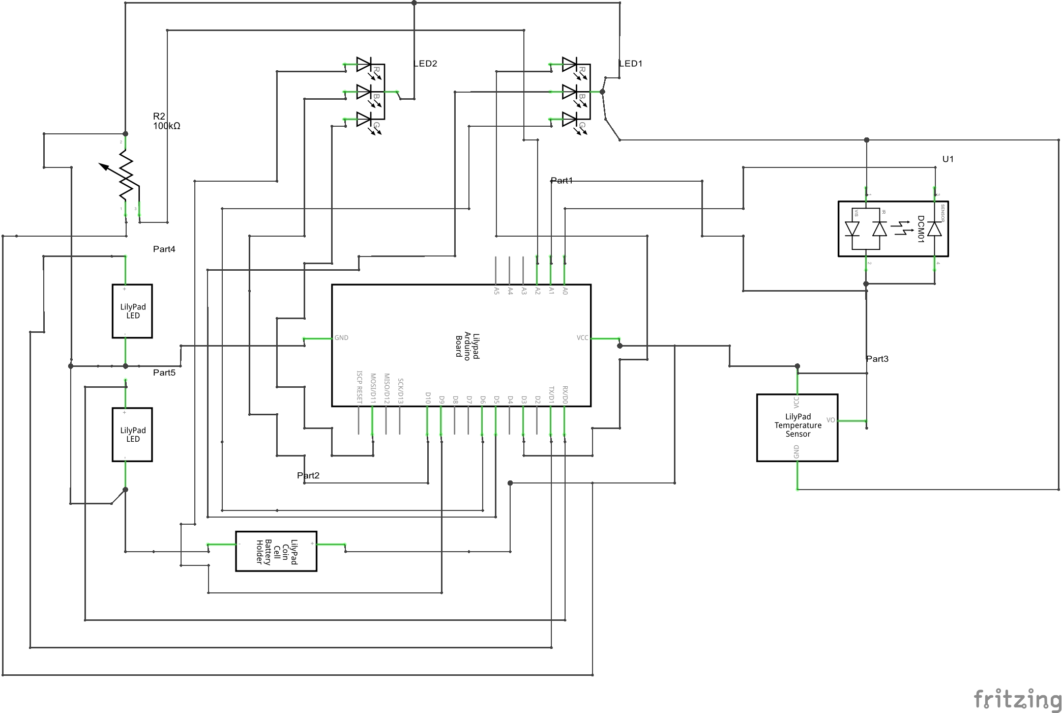 A schematic for an electronic jacket that tracks the wearer's vital signs.